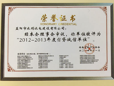2012-2013年度信貸誠信單位